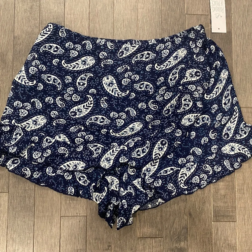 NWT Patrons of Peace Paisley Ruffle Hem Skort